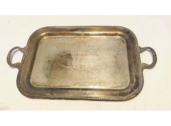 Vintage Metal Serving Tray With Handles