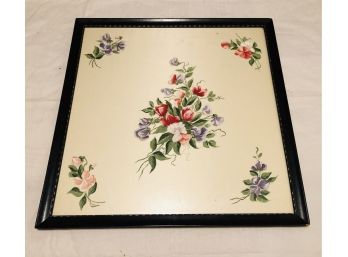 Vintage Hand Painted Floral Wall Art