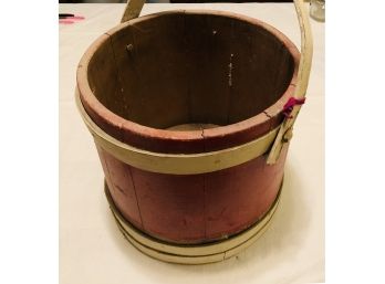 Vintage Wooden Water Pail Or Bucket