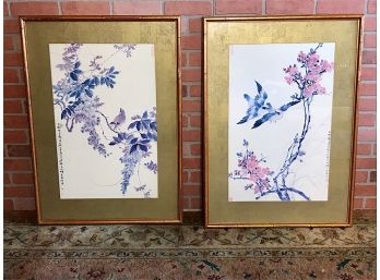 Two Large Prints In Gold Frame