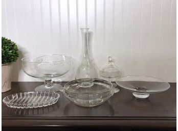 Assortment Of Glass Serving Pieces