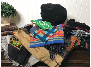 Assortment Of Scarfs And A Hat