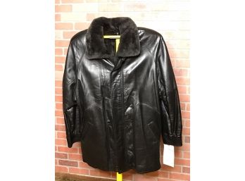 Men's Fur Lined Black Leather Jacket
