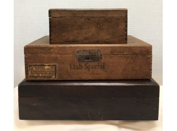 Mahogany Humidor, Turkish Cigarette Box And A Cigar Box