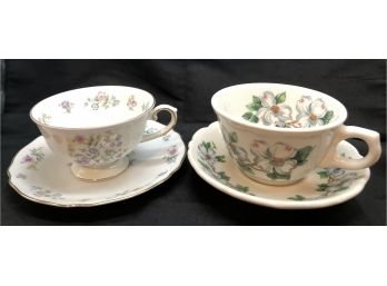 Two Beautiful Tea Cups And Saucers - Syracuse China And Krautheim