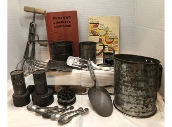 Antique Rumford Baking Utensils And Booklets