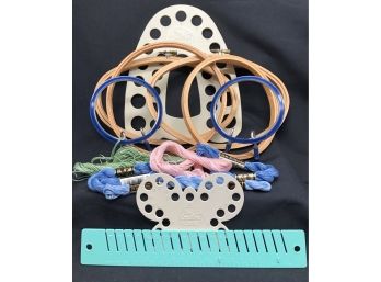 Needlework Thread, Hoops And Sorters
