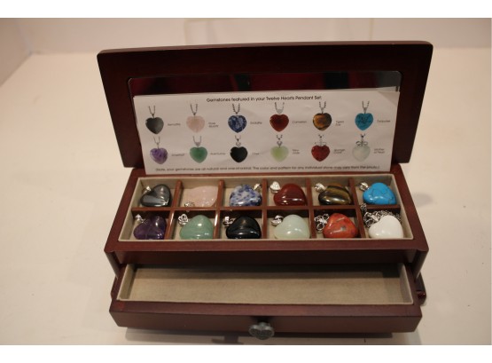The Danbury Mint - Twelve Hearts Pendant & Jewelry Box Heart Pendant Set