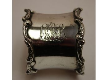Antique Sterling Silver 925 Monogrammed Single Napking Ring