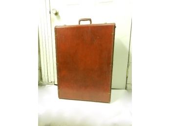 Huge Vintage Samsonite Brown Leather Suitcase