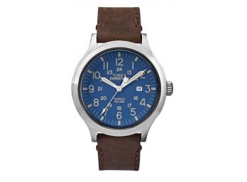 TIMEX TW4B06400 Expedition Scout Indiglo Men's Watch W/Brown Leather Strap - Only Worn Once!!!