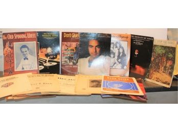 Vintage Lot Of Sheet Music & Music Books, Neil Diamond, Linda Ronstadt, Queen, The Andrews Sisters And More