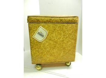 Vintage Masland Duran Vinyl Sewing Box / Hassock With Storage