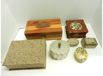 7 Vintage Trinket, Tea & Jewelry Boxes