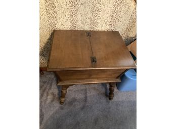 Vintage Dough Box Style Side Table With Magazine Storage 3 Of 3