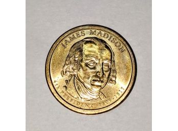 4th President James Madison Gold One Dollar Coin