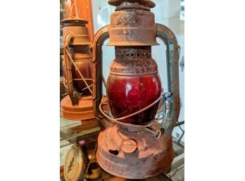 Vintage Dietz Lantern Red Glass