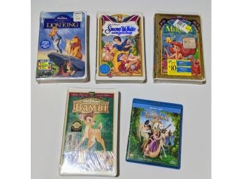 Unopened Disney VHS Collection And One Tangled Dvd, Awesome Gift Of The Classics!