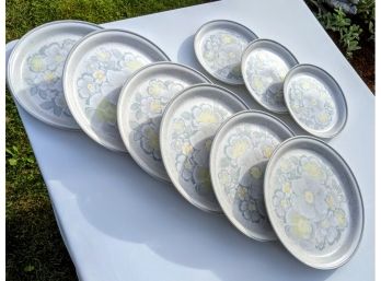 9 Piece Nitto Heather Stone Shadow 9611 Dinner Plate Set