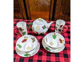 Really Adorable Christmas Tea And Dessert Set