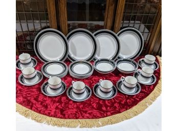 Beautiful White And Black Dish Set, Perfect For Those Extra Table Settings.