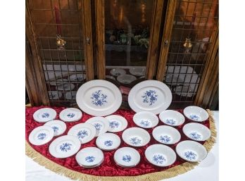 Very Pretty White & Blue Dish Set, For Those Extra Settings At Christmas Dinner.