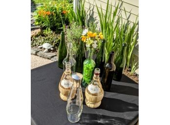 Grouping Of Various Bottles For Christmas Decorating