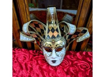 Beautiful Masquerade Venetian Mask Made In Venice With Seal, Awesome Gift Idea!