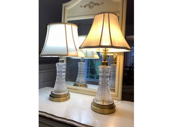 Pair Of Waterford Crystal Lamps