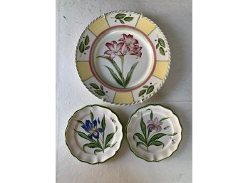 Floral Decorative Plate Trio