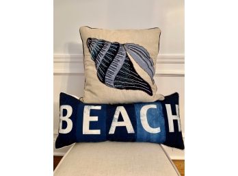 Pair Of Beach Themed Accent Pillows