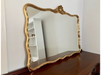 Large Scalloped Edge Gilt Mirror