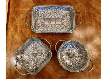 RARE Pyrex Bakeware In Metal Wire Baskets