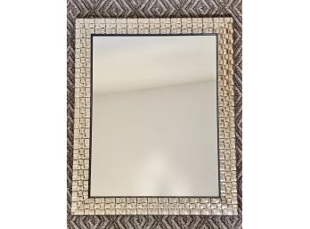 Metallic Finish Weave Framed Mirror