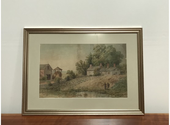 Watercolor On Paper Signed By Artist Granville Perkins - 1895