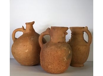 3 Vintage Columbian Clay Pots