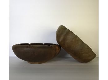 Primitive Bowls (1) Mahogany & (1) Teak