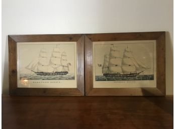 Reprint From Litho By N. Currier- Homeward Bound & Outward Bound - Clipper Ships