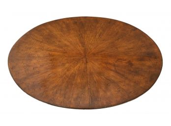 Biedermeier Oval Shaped Table With Fluted Column Base (See All Photos)