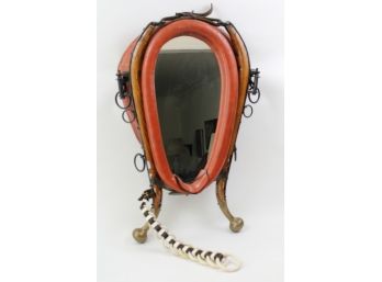 Unique One-of-a-Kind Vintage Horse Collar Repurposed Into A Mirror