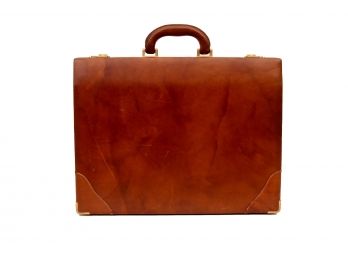 Vintage Leather Power Broker Briefcase - Made In Italy