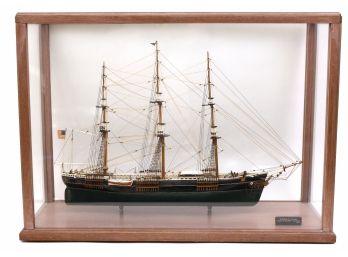 Handcrafted Model Of The Ship Sovereign Of The Seas Encased In A Glass Box