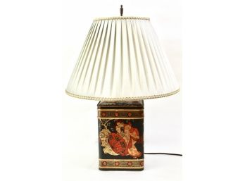 Vintage Chinoiserie Tea Tin Table Lamp