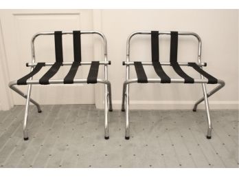 Set Of Two The Gaychrome Company Luggage Racks With Backrest