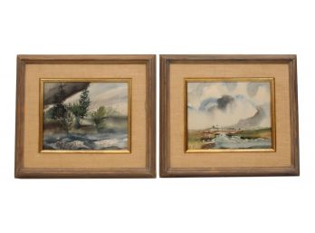 Two Framed Signed C. Burger Watercolor Paintings