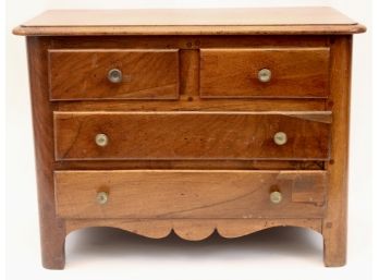 Vintage Salesman's Sample Wood Four Drawer Table Top Chest