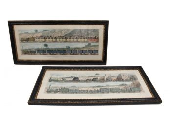 Two Antique S. G. Hughes 19th Century English After Drawings By I. Shaw Framed Aquatints