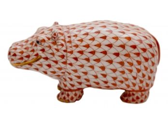 Herend Hungry Hand Painted Hippopotamus From The Safari Collection