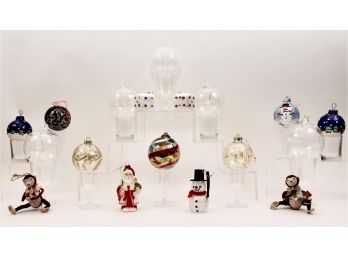 Collection Of Thames Glass, The Artful Home And Hand Blown Christmas Balls And Ornaments
