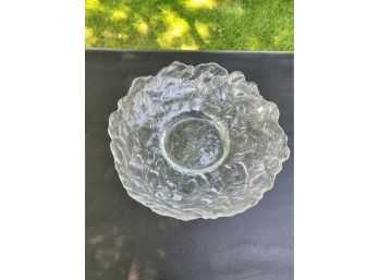 Large Ruffled Glass Centerpiece Bowl